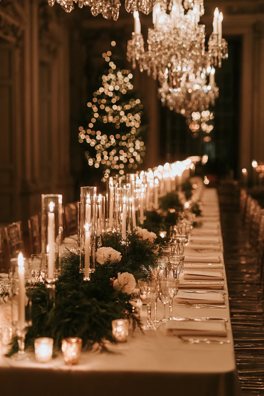 5 cozy candlelit christmas wedding reception 1