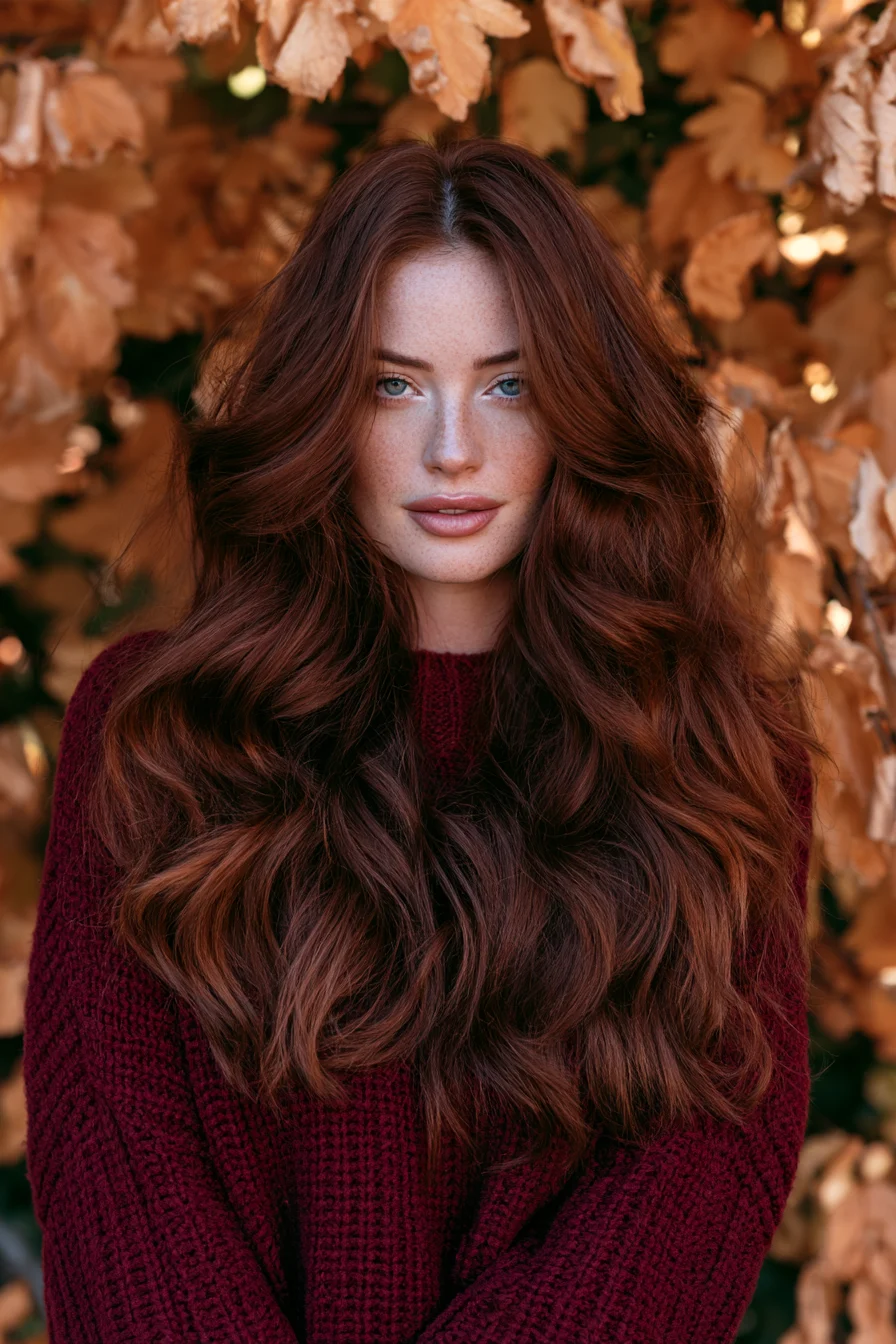 5 glowing auburn brunette elegance 1