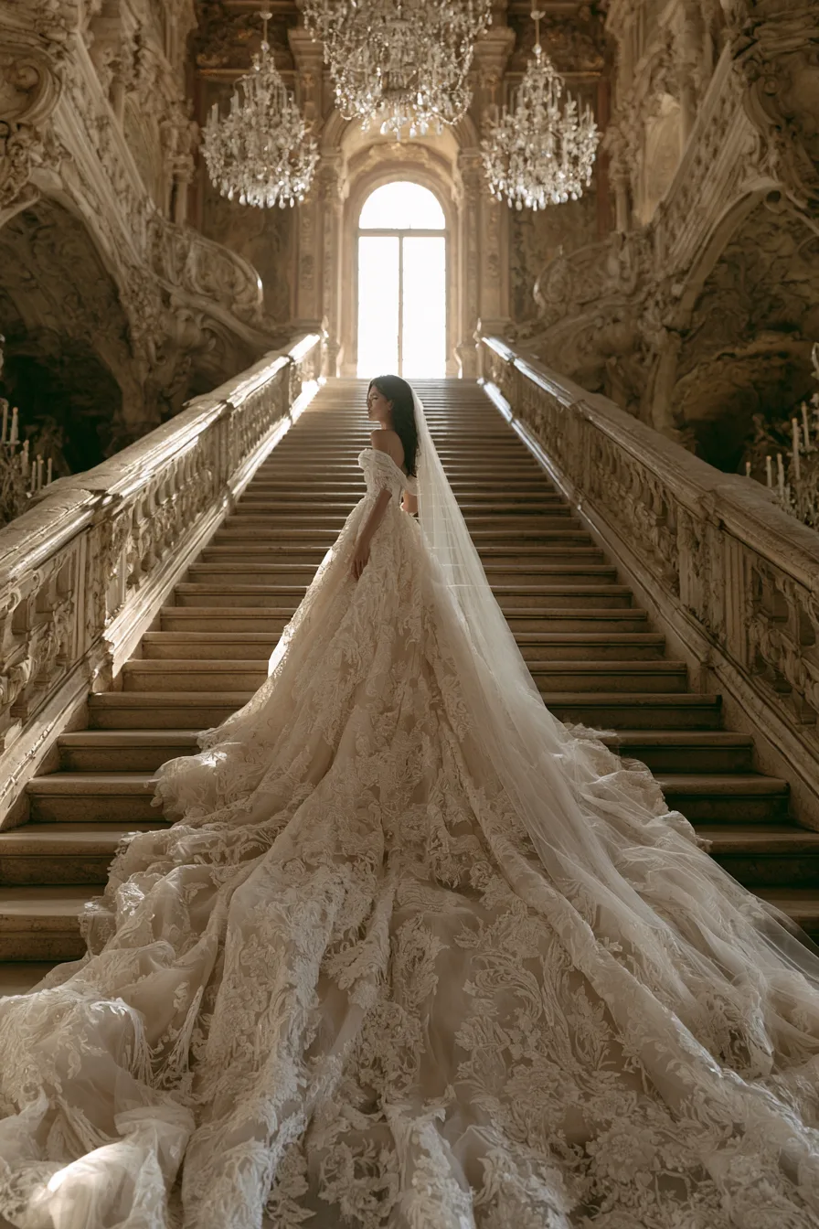 27 Enchanting Castle Wedding Ideas for a Fairytale Celebration 5 radiant princess bridal gown inspiration 1