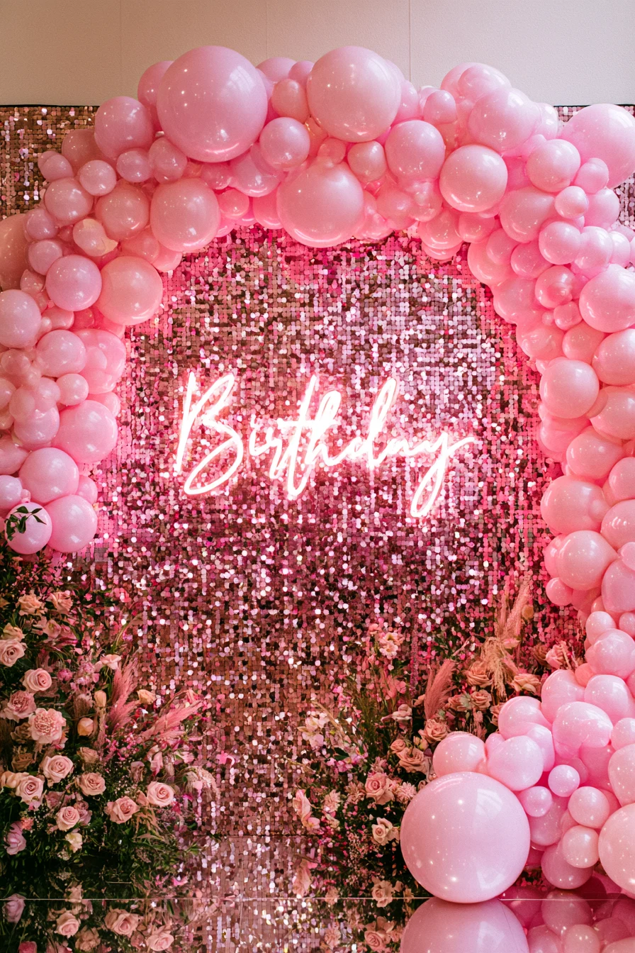 6 dazzling pink sequin wall 1