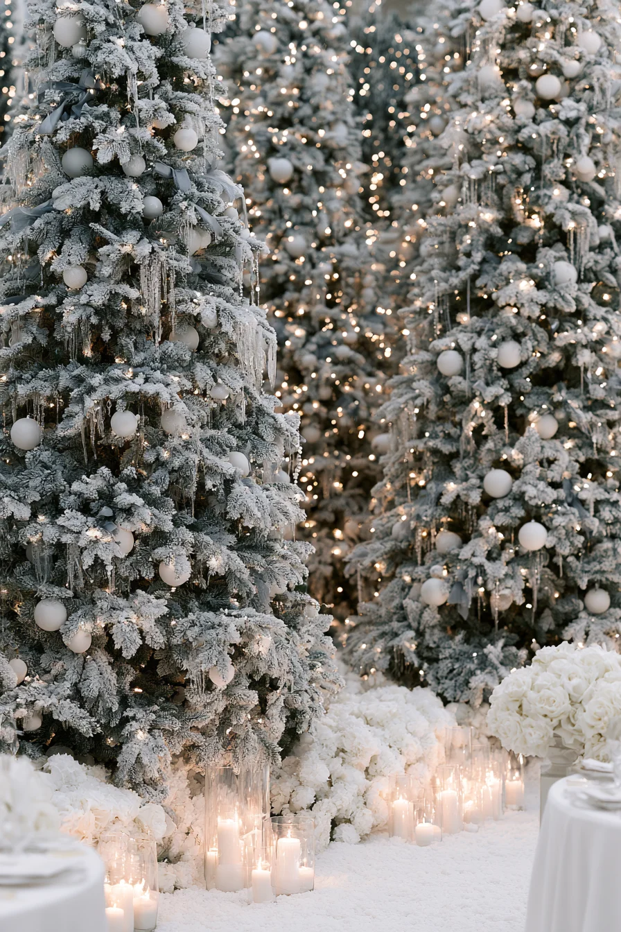 6 frosted snowfall wedding tree elegance 1