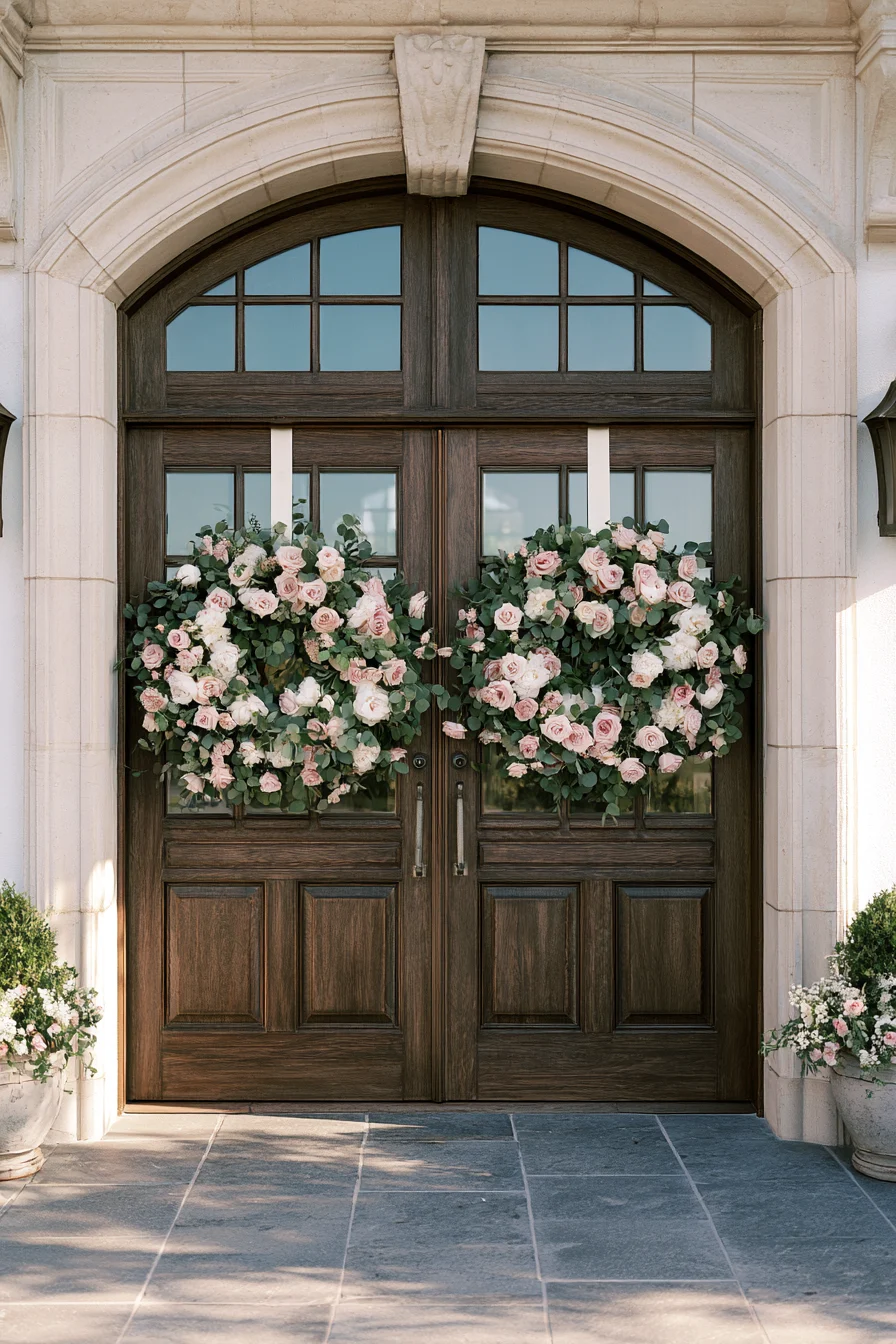 27 Beautiful Wedding Wreath Ideas for a Romantic Celebration 6 stunning bridal entrance decorations 2