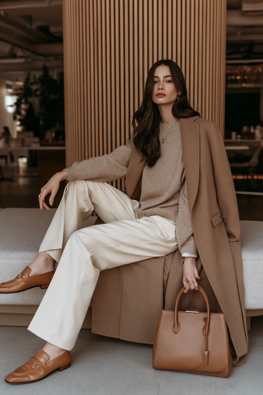 27 Winter Office Outfits for Women That Look Chic and Professional 6 timeless neutral winter workwear inspiration 1