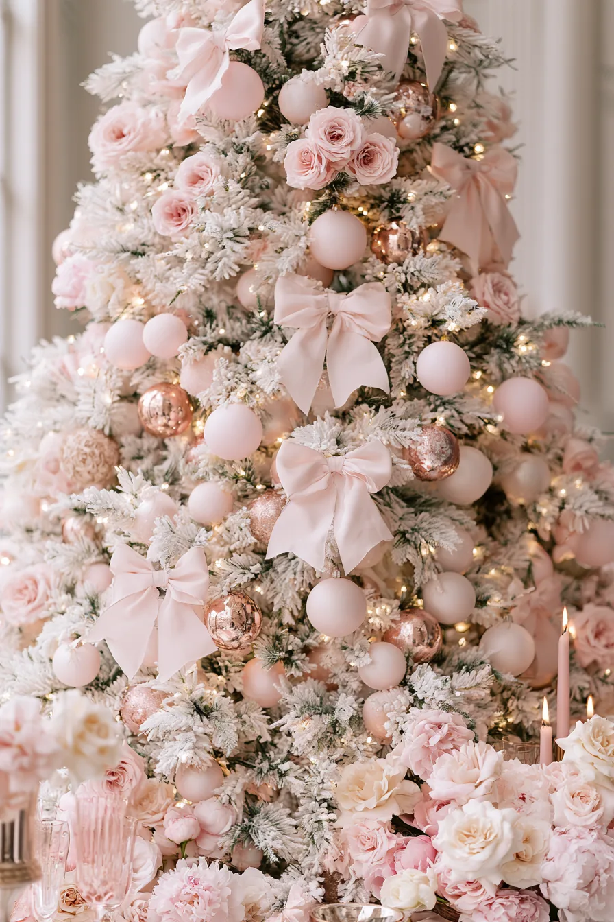 7 dusty pink christmas wedding tree 1