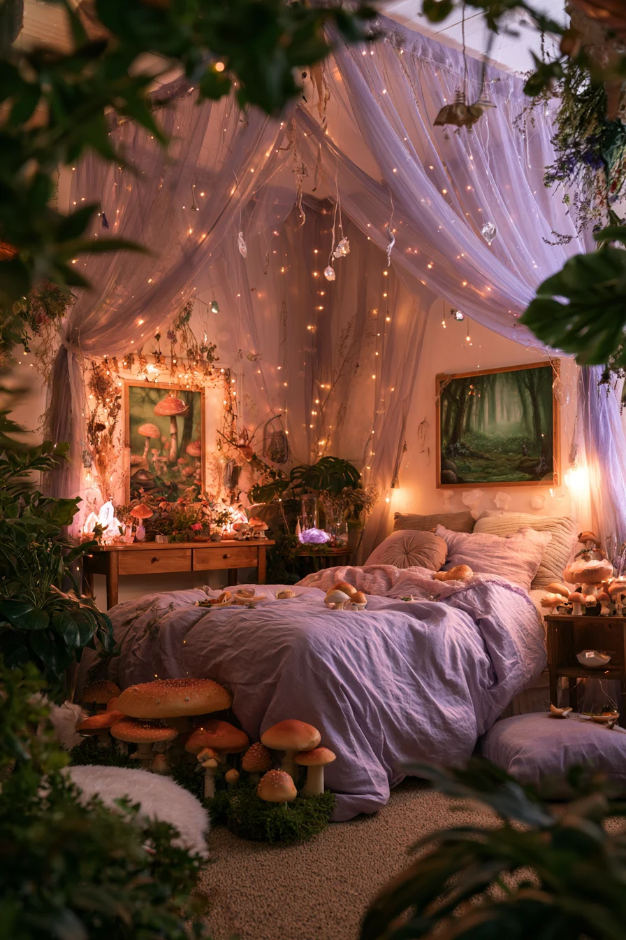 27 Witchy Bedroom Ideas for a Magical and Mystical Retreat 7 fairytale fairy bedroom magic 1