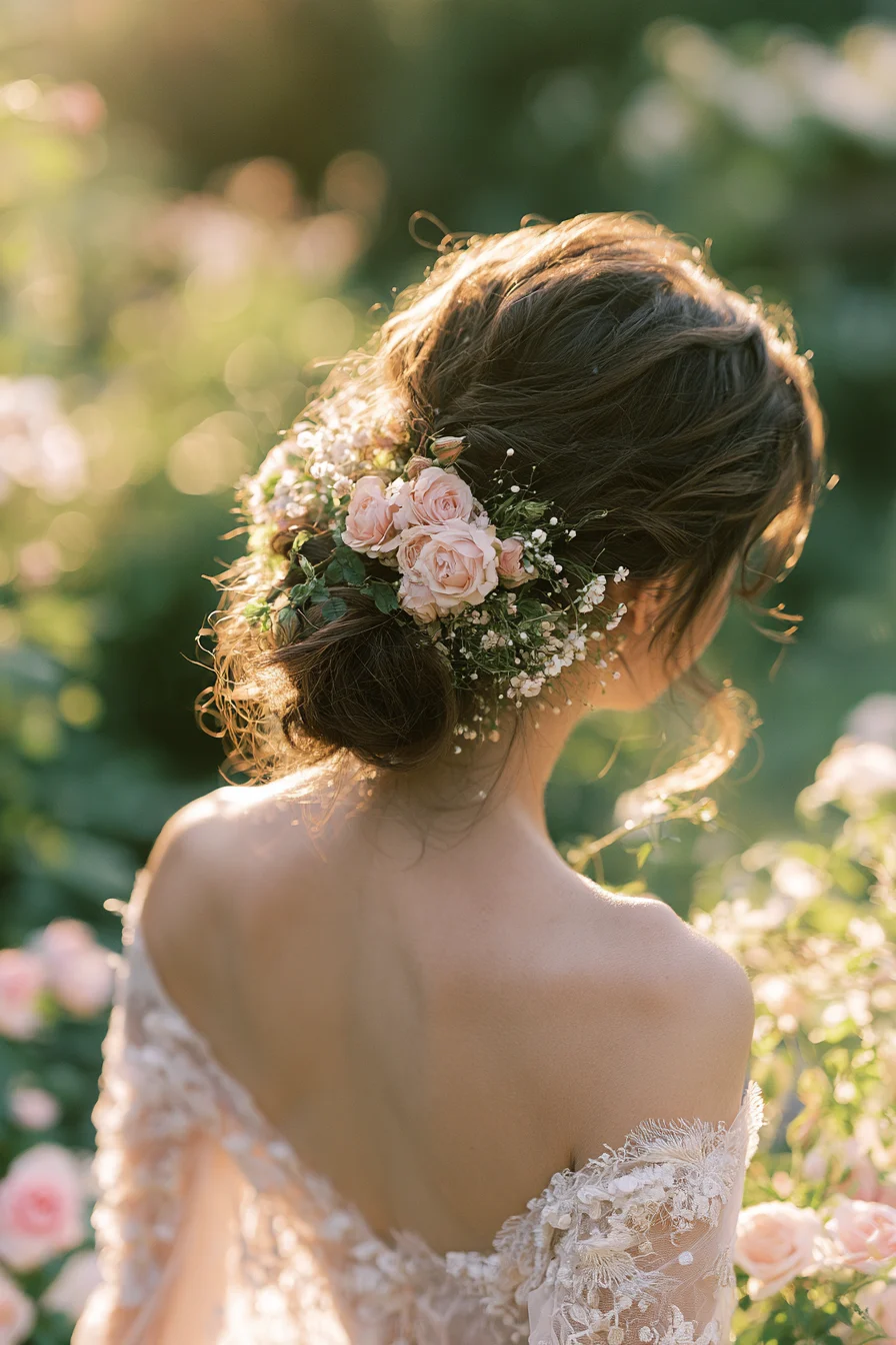 7 romantic rose bridal buns 1