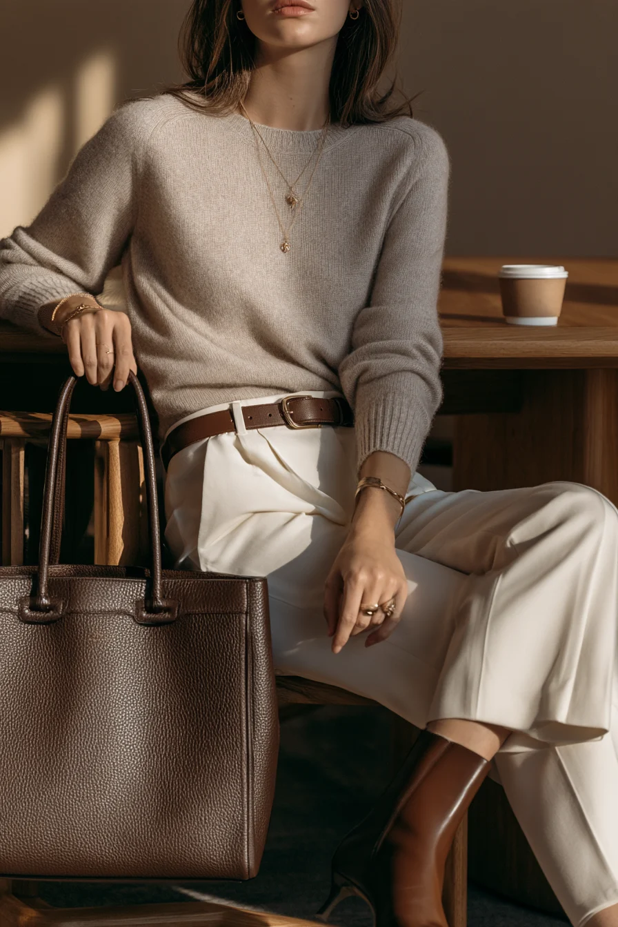 27 Winter Office Outfits for Women That Look Chic and Professional 8 elegant cashmere knits for work 1