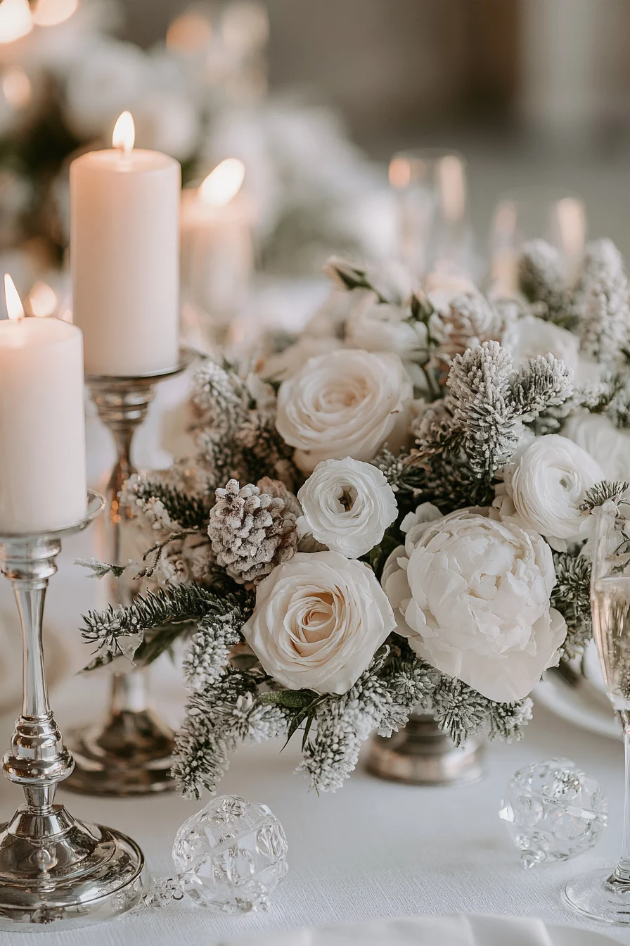 8 elegant ivory christmas wedding styling 1